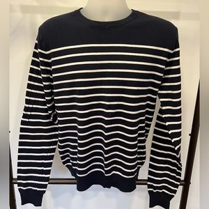 Striped Frank & Oak Sweater in Navy Blue | Medium